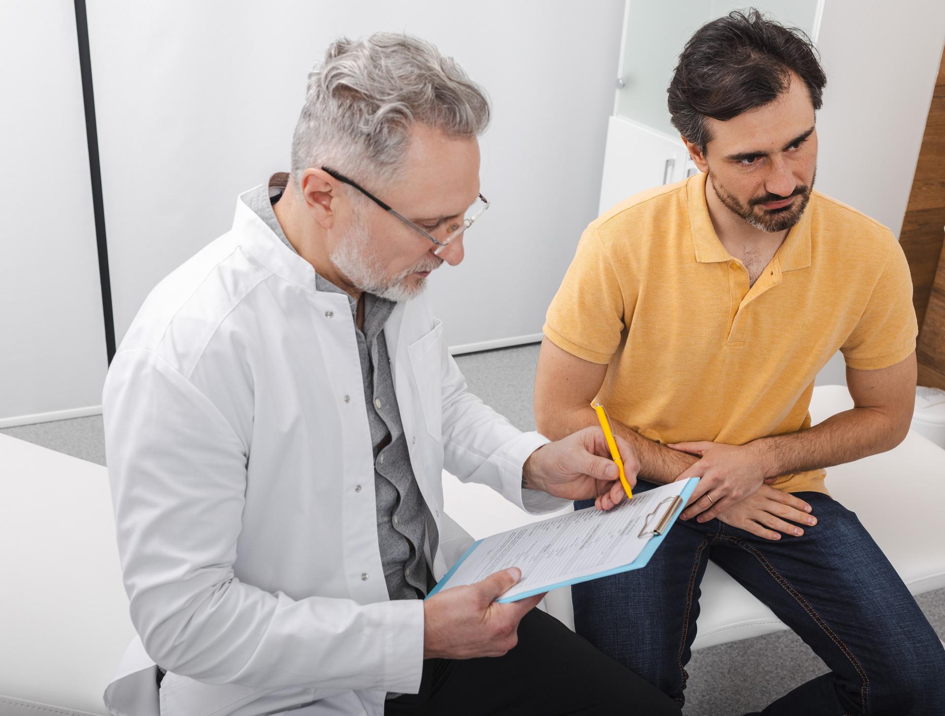 Urologist consultation for male patient. Urology and andrology, treatment of men's diseases and prostatitis