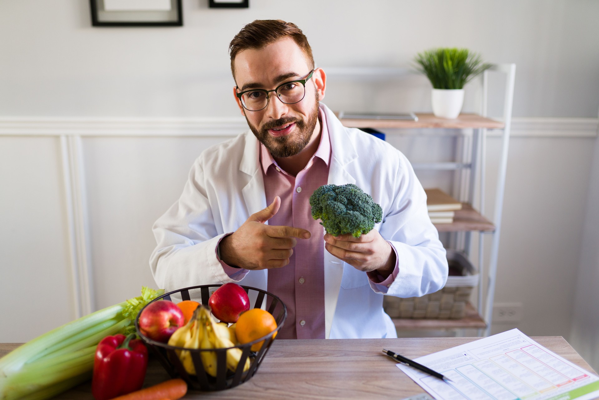 Portrait of a happy virtual nutritionist
